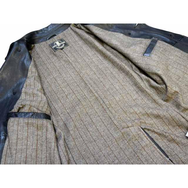 【SKULL FLIGHT/スカルフライト】2022AW「Sheep Skin Motorcycle P-Coat/シープスキンモーターサイクルPコート」(カリフォルニアライン/ハーレー/ウルフパック)の画像