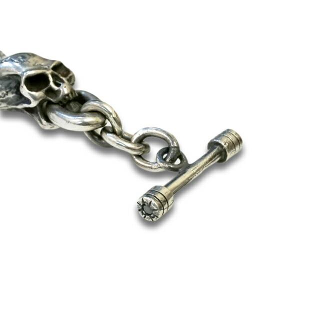 [54] Silver950 / SKULL 8連 ブレスレット ヴィンテージ CALIFORNIA LINE/カリフォルニアライン】「Skull Bracelet/スカル