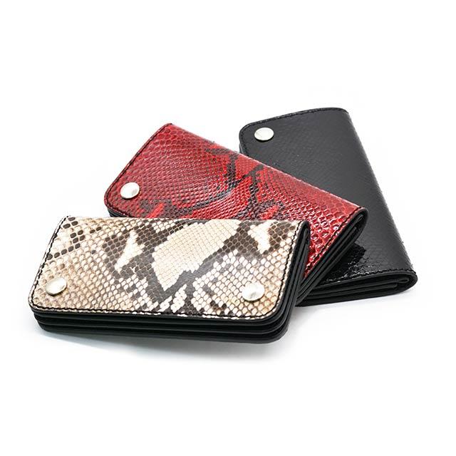 全3色【TISS CUSTOM LEATHERS/ティスカスタムレザーズ】「Diamond Python Wallet”A-1 Type”/ダイアモンドパイソンウォレット”A-1タイプ”」(ウルフパック) |  | 01