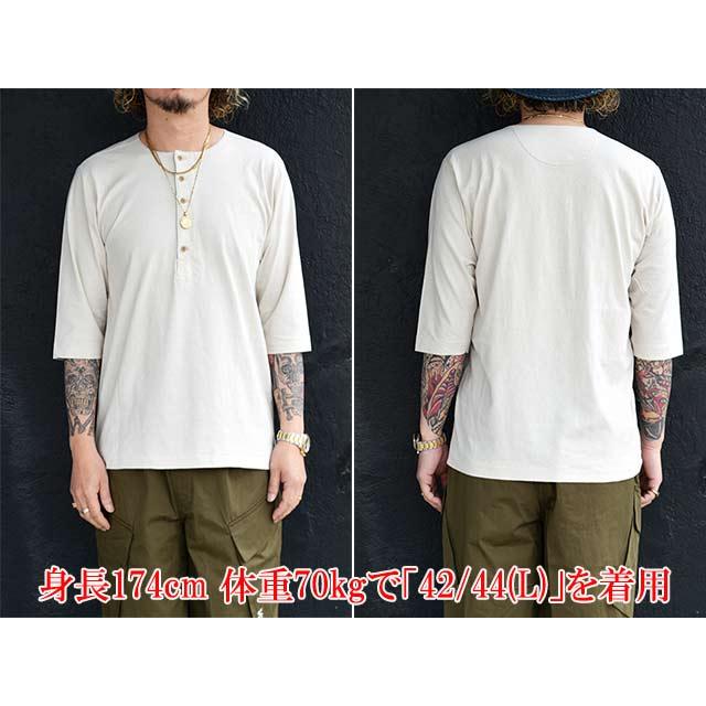 全3色【TWO MOON/トゥームーン】「Half Sleeve Henley Neck Tee/ハーフ