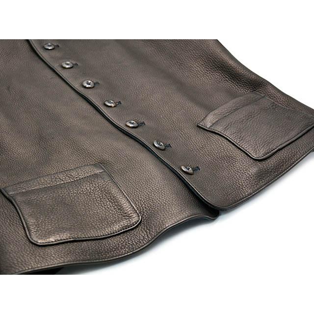 【The 2 Monkeys/ザ トゥーモンキーズ】「Round Neck Leather Waistcoat/ラウンドネックレザーウエストコート」(TM03430)(JELADO/アメカジ/ウルフパック) |  | 03