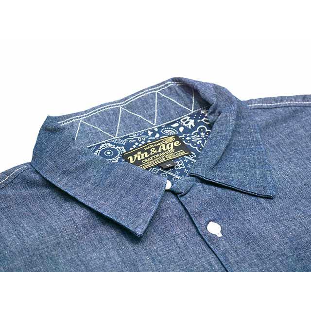 全2色【Vin&Age/ヴィン&エイジ】2026SS「Open Collar Chambray Shirts