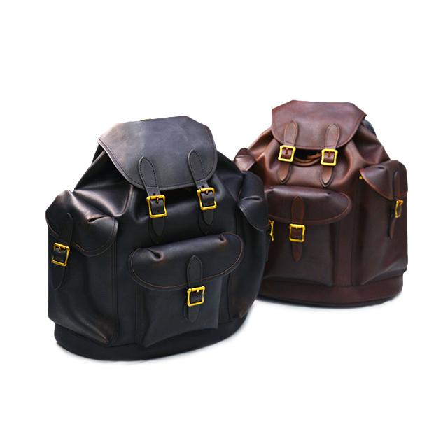 全2色【vasco/ヴァスコ】「Leather Army Rucksack/レザーアーミー