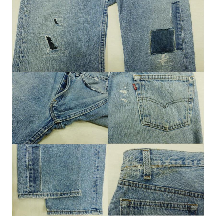 リーバイス501 古着 LEVIS501 ハチマル 80S リペア加工 ダメージカスタム MADE IN USA W30×L28｜wolfrobe｜05