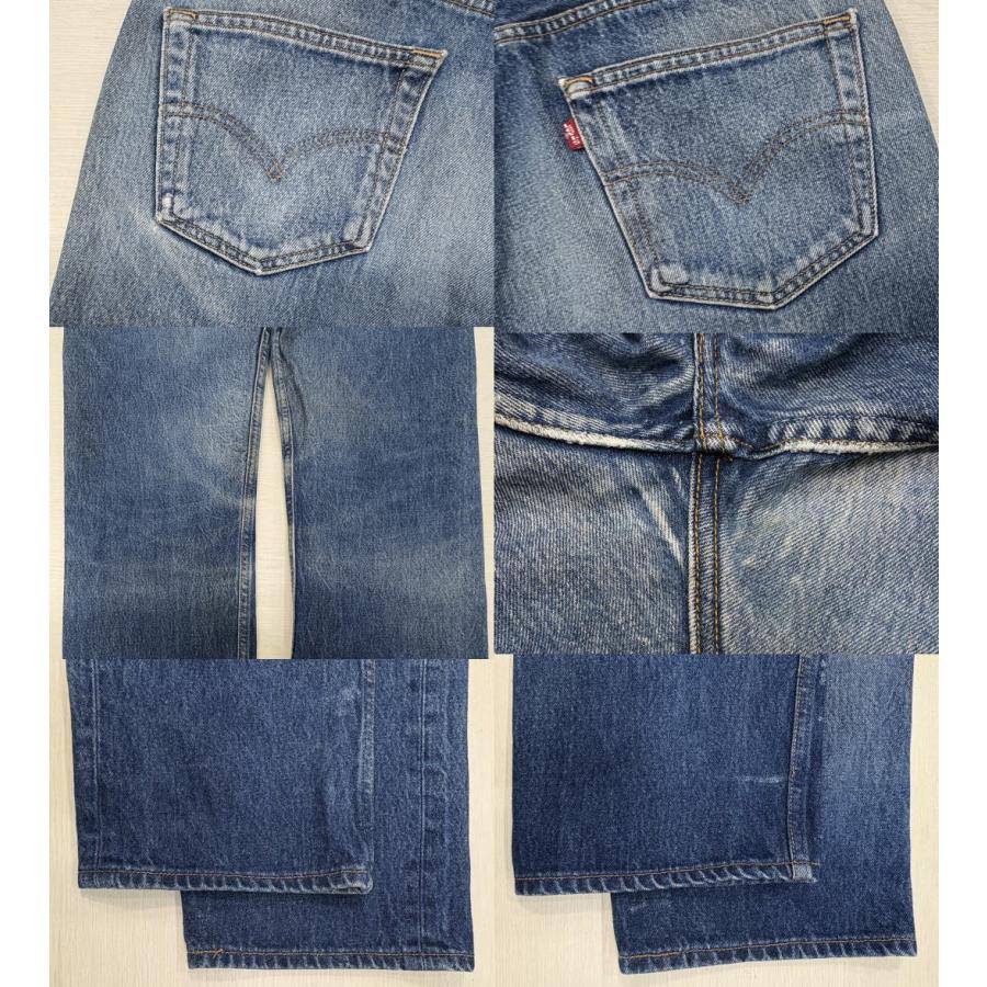 酸化デニム 激ヒゲ リーバイス501 古着 膝裏クモノス LEVIS501 00S MADE IN MEXICO W35×L28_7