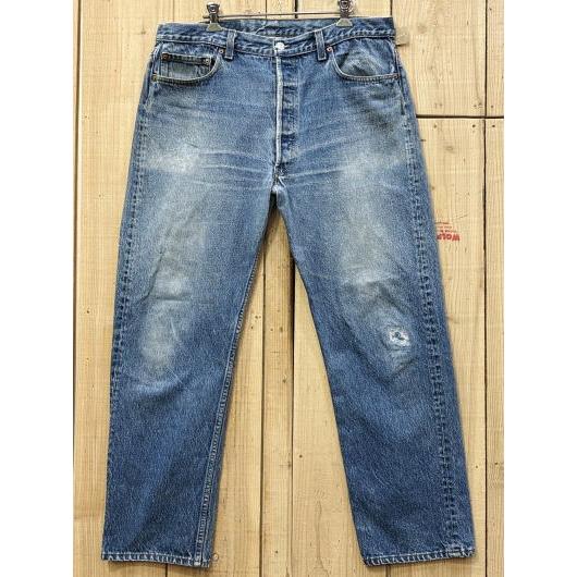 ヒゲ リーバイス501 古着 LEVIS501 ハチマル 80S CAREスタンプパッチ MADE IN USA W36×L29 米国製 | Levi's