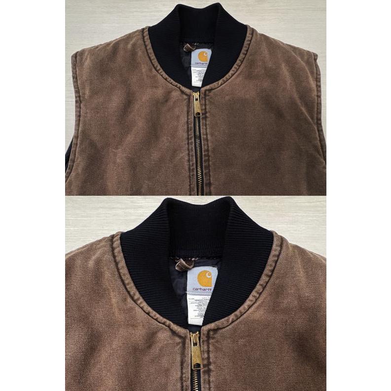 希少モデルUSA製 カーハート ダックベスト Lサイズ ブラウン 古着 中古
