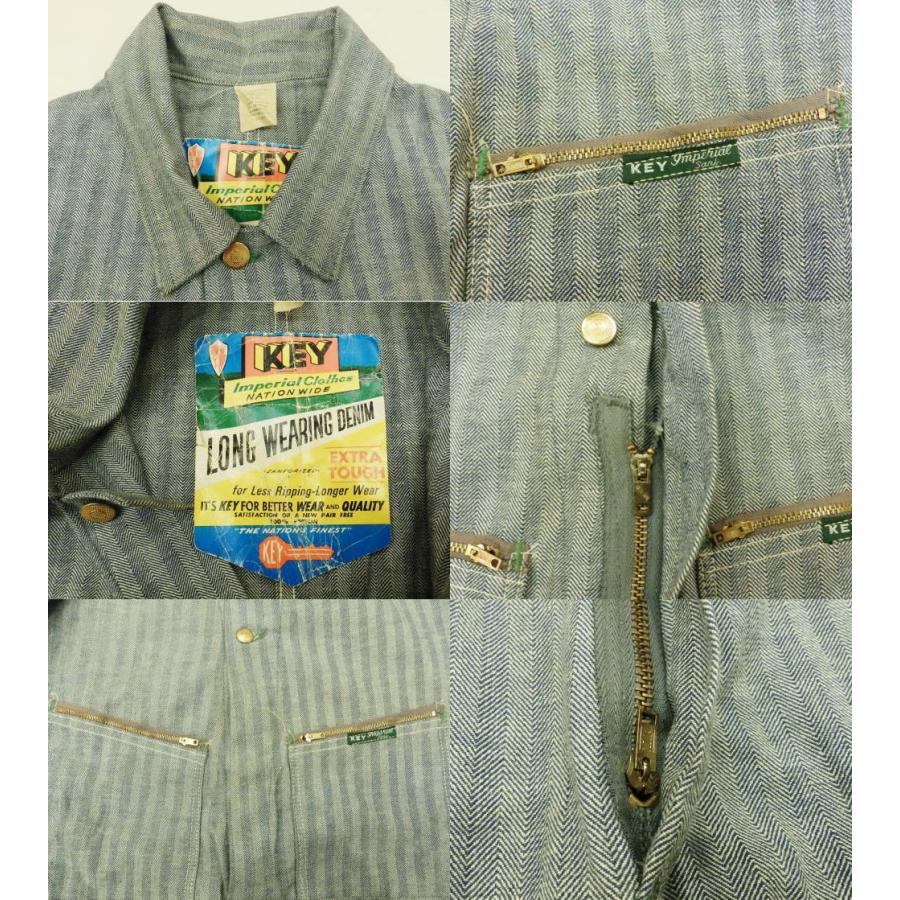 KEY ツナギ デッドストック 60S オールインワン ビンテージ 44 : ojkt 