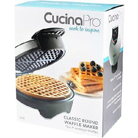 Waffle Maker by Cucina Pro - Non-Stick Waffler Iron with Adjustable Browning Control, Griddle Makes 7 Inch Thin, American Style Waffles for Breakfast,｜wolrd｜06