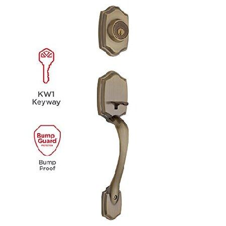 Kwikset　96870-098　ベルビュー　アンティーク真鍮製　Security　ハンドルセット　SmartKey　ノブ付き　Tylo　シングルシリンダー