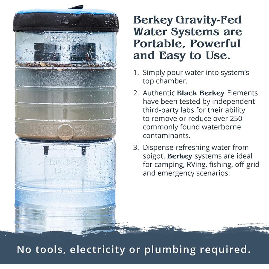 Berkey(バーキー) 大型重力式浄水器 ブラックBerkey浄水エレメント2個
