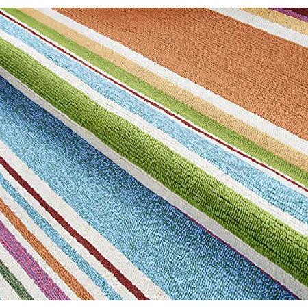 Sherbet Stripe Runner rug, 2'6" x 8'6", 【クリーングリーンラグ】 Multi