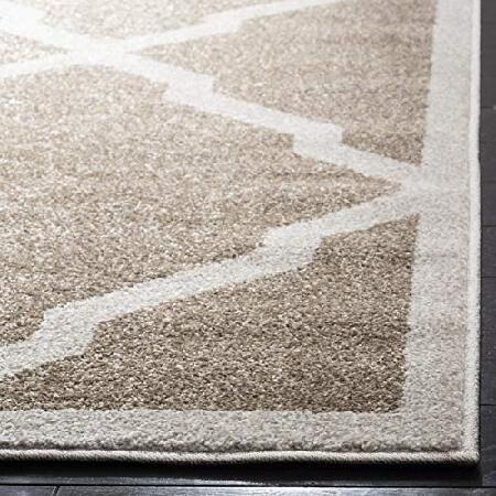 Amherst Collection 4' x 6' Wheat / Beige AMT421S Moroccan Trellis Non-Shedding Living Room Bedroom Accent 【ロウ】 Rug