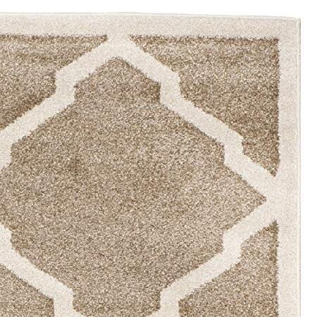 Amherst Collection 4' x 6' Wheat / Beige AMT421S Moroccan Trellis Non-Shedding Living Room Bedroom Accent 【ロウ】 Rug