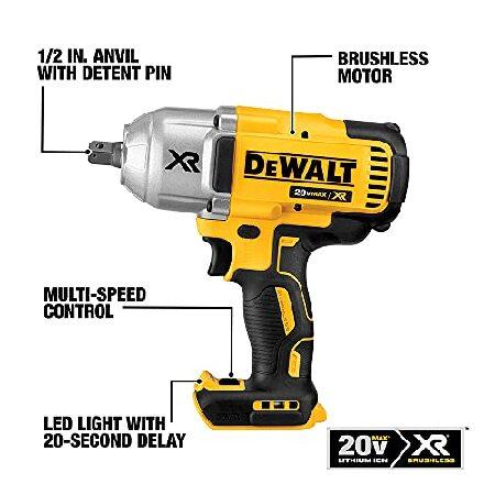 DEWALT 20V Max XR Impact Wrench Kit, Brushless, High Torque
