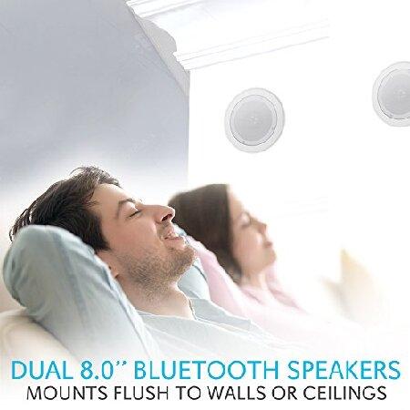 お買い上げ Pyle Pair 8” Bluetooth Flush Mount In-wall In-ceiling 2-Way Universal Home Speaker System Spring Loaded Quick Connections Polypropylene Cone Polymer