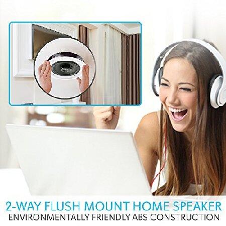 お買い上げ Pyle Pair 8” Bluetooth Flush Mount In-wall In-ceiling 2-Way Universal Home Speaker System Spring Loaded Quick Connections Polypropylene Cone Polymer