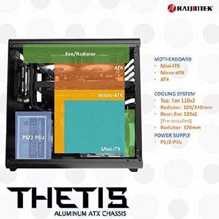 RAIJINTEK ミドルタワー PCケース ATX対応 アルミニウム THETIS SILVER