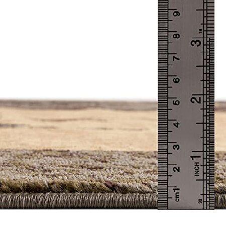 Loom Barista Collection Modern Floral Vintage Botanical Beige Round Rug (4＆#39; 0 x 4＆#39; 0) 【精霊】