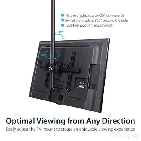 薄型液晶テレビ天吊り金具 テレビ天吊り金具／32 - 75インチ型／1画面／VESA対応／ポール