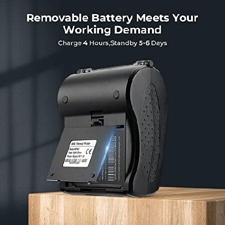 【アップグレード2.0】58MMワイヤレスBluetoothサーマルレシートプリンターMUNBYNモバイルPOSプリンター、Android用iPhone、iPad用レザーベルトおよび充電式バッ 