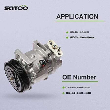 SCITOO AC Compressor - Compatible For Infiniti I30 & Nissan Maxima 3.0L 1997-2001, With Clutch