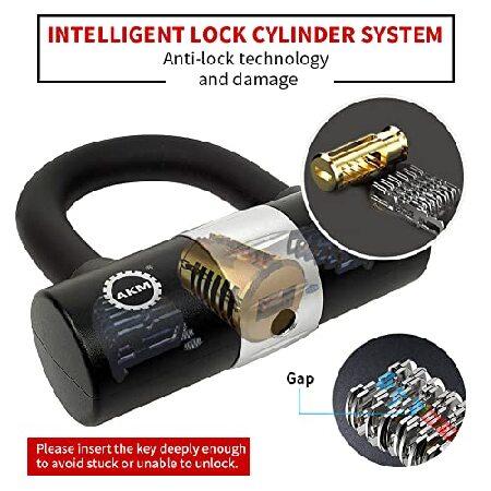 AKM Security Bike Chain Lock Heavy Duty Bicycle lock Bike Disc Lock with 16mm U Lock,4-Feet Motorbike Lock Black 141［並行輸入］｜wolrd｜02
