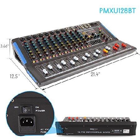 ホットセール Pyle 12-Channel Bluetooth Studio Audio Mixer - DJ Sound Controller Interface w/ USB Drive for PC Recording Input， RCA， XLR Microphone Jack， 48V Power，