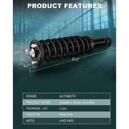 AUTOMUTO ストラットスプリングアセンブリ フロントペア