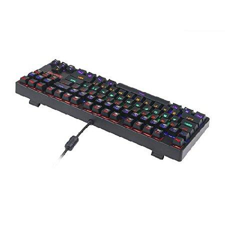 Redragon K576R DAKSA Mechanical Gaming Keyboard Wired USB LED Rainbow Backlit Compact Mechanical Gamers Keyboard 87 Keys for PC Computer Laptop Blue S｜wolrd｜04
