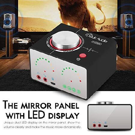 5.0 Power Amplifier 2 Channel Stereo Mini Hi-Fi Integrated Amp 2.0 Wireless Audio Receiver for Home Speakers Headphone 50W x 2 with 【Rhythm】 USB (Dou