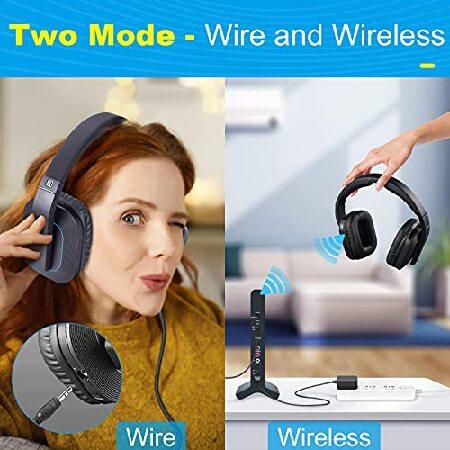 デジタルディスプレイ電気ワイヤレスヘッドフォン ワイヤレスヘッドホン スマートテレビ視聴用 送信機充電ドック