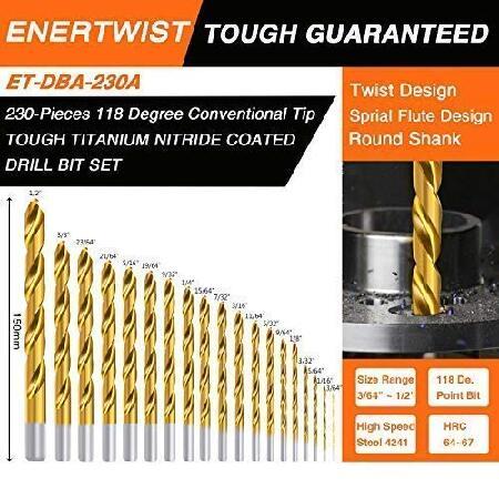 クリアランス大セール ENERTWIST Titanium Drill Bit Kit Set for