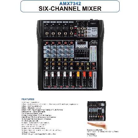 セール実施中 Audio2000´S AMX7342 Six-Channel Audio Mixer with USB Interface and Sound Effect