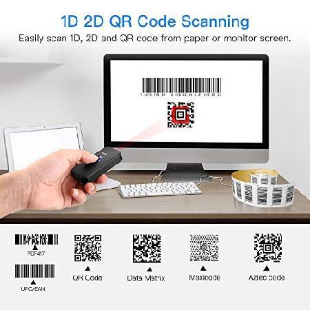 Eyoyo Mini Bluetooth 2D Barcode Scanner, 3-in-1 USB Wired/2.4G Wireless/Bluetooth Bar Code Reader Portable 1D QR Image Scanner PDF417 Data Matrix Code｜wolrd｜05