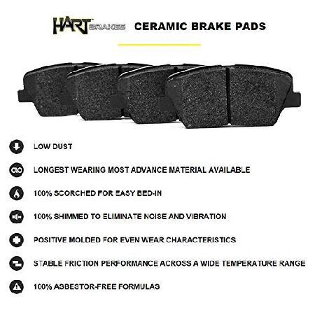 Hart Brakes Front Brakes and Rotors Kit |Front Brake Pads| Brake Rotors and Pads| Ceramic Brake Pads and Rotors |fits 1995-2002 Toyota 4Runner, 1995-2｜wolrd｜05