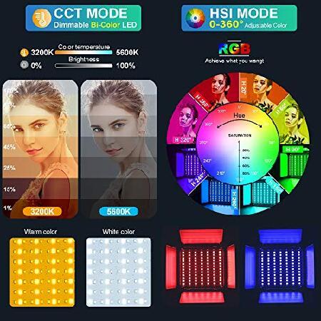 GVM RGB LEDビデオライト アプリコントロール付き撮影用照明