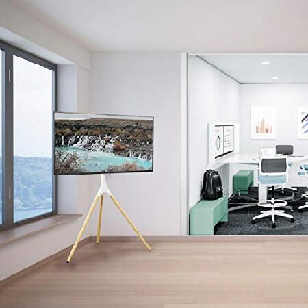 VIVO アーティスティックイーゼル 45~65インチ LED液晶画面 スタジオテレビディスプレイスタンド 調節可能なテレビマウント 回転と三脚ベース付き ホワイトブラ｜wolrd｜05