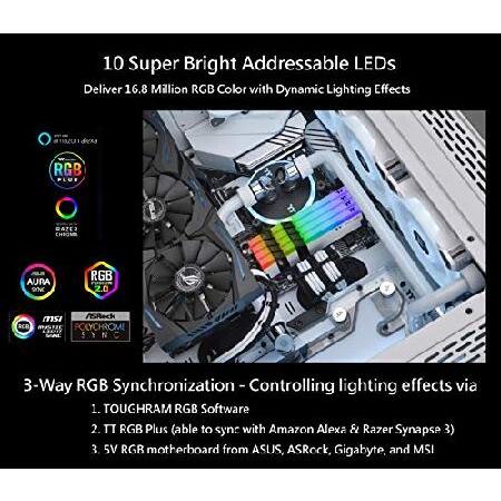 オンライン公式ストア Thermaltake TOUGHRAM RGB ホワイト DDR4 4400MHz 16GB (8GB x 2) 1680万色 RGB Alexa/Razer Chroma/5V マザーボード 同期ケーブル RGBメモリ R022D408GX2-4400C