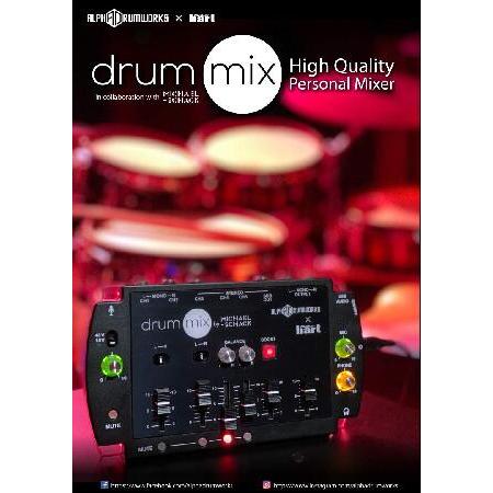 Maker hart Drum Mixer-compact 6 channels/3.5mm/6.3mm jack USB audio out/build in microphone for drummer's live/broadcasting/webcasting/streaming｜wolrd｜02