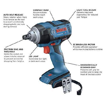 BOSCH GDS18V-221N 18V EC Brushless 1/2 In. Impact Wrench with