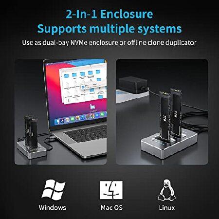 ACASIS typec USB 10Gbps - NVME クローン デュアルベイ 外付けハード