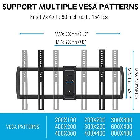 MOUNTUP テレビ壁マウント フルモーション ほとんどの47~90インチフラット/カーブテレビに対応 回転チルトテレビマウント 65 70 75 80 82 85インチテレビ用 テレ｜wolrd｜02