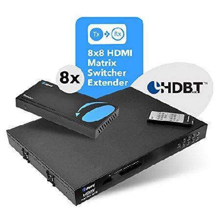 OREI 8X8 4K HDMI Matrix Switcher Extender - HDBaseT UltraHD 4K @ 60Hz 4:4:4 Over Single CAT5e/6/7 Cable with HDR, CEC ＆ IR Control, RS-232 - Up to 23｜wolrd｜02