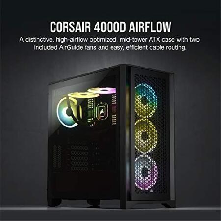 CORSAIR 4000D エアフロー強化ガラス製ミドルタワー ATX PCケース