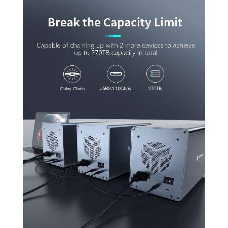 Yottamaster 10Gbps 5ベイ USB C ハードドライブ エンクロージャー