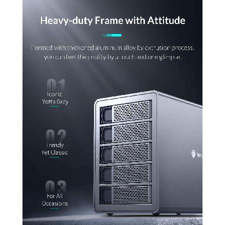 Yottamaster 10Gbps 5ベイ USB C ハードドライブ エンクロージャー