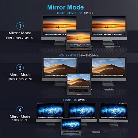 激安セールの通販 MacBook Pro ドッキングステーション デュアルモニター MacBook Pro HDMIアダプター 12イン1 USB Cアダプター MacBook Pro Air Mac HDMIドック ドングル デュア