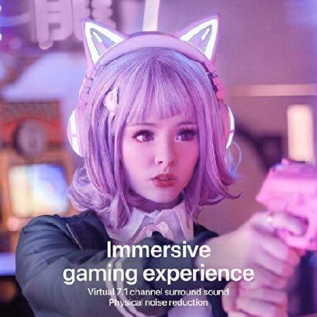 YOWU RGB 猫耳ヘッドホン 3G ワイヤレス 5.0 折りたたみ式 YOWU RGB 猫耳ヘッドホン 3G ワイヤレス 5.0 折りたたみ式