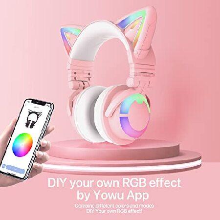 YOWU RGB 猫耳ヘッドホン 3G ワイヤレス 5.0 折りたたみ式 YOWU RGB 猫耳ヘッドホン 3G ワイヤレス 5.0 折りたたみ式